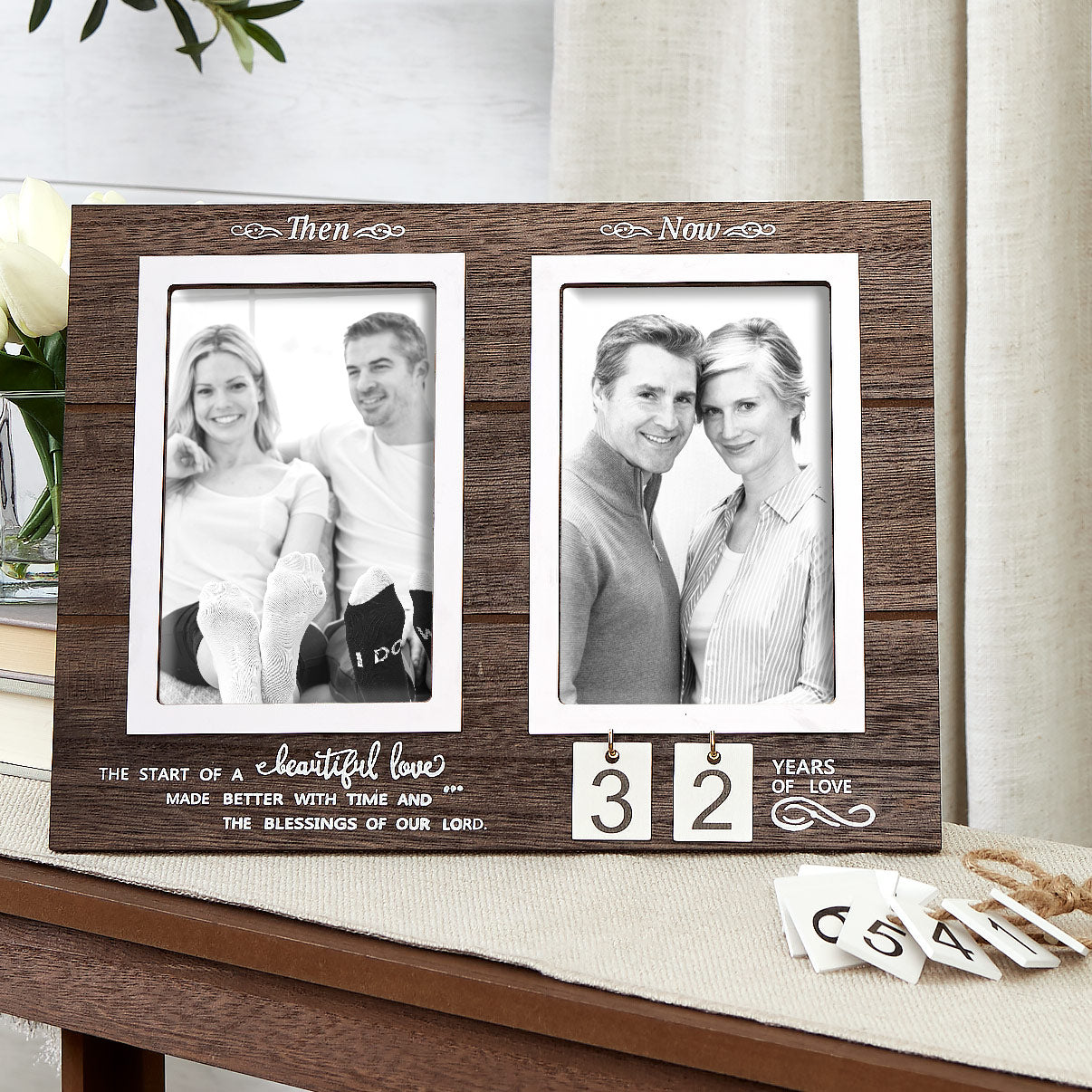 Anniversary Then And Now Photo Frame With 4\" x 6\" Frame