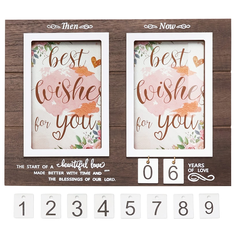 Anniversary Then And Now Photo Frame With 4\" x 6\" Frame