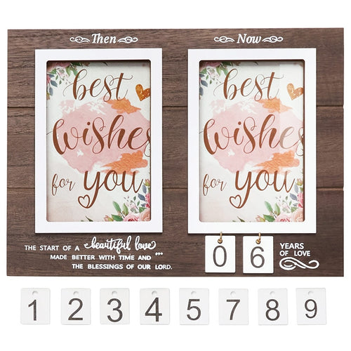 Anniversary Then And Now Photo Frame With 4\" x 6\" Frame