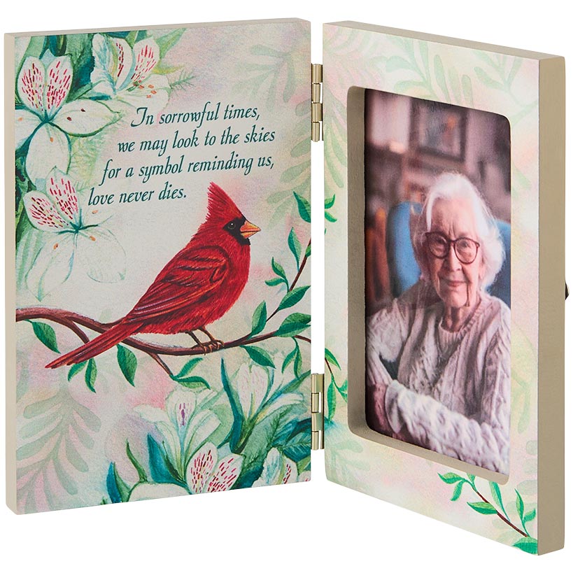 Cardinal Love Never Dies Mug \u0026 Coaster Set or Frame