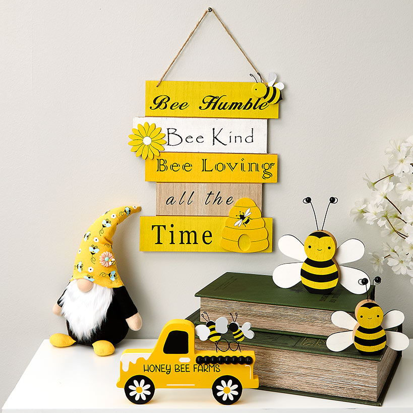 Whimsical Honeybee Pair Decor